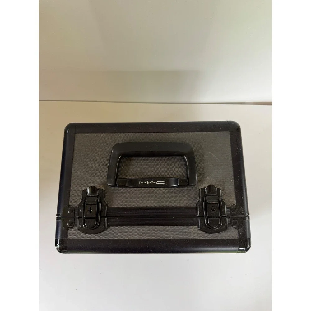 MAC Cosmetics Professional Makeup Train Case Organizer Black Grey Tiered Trays